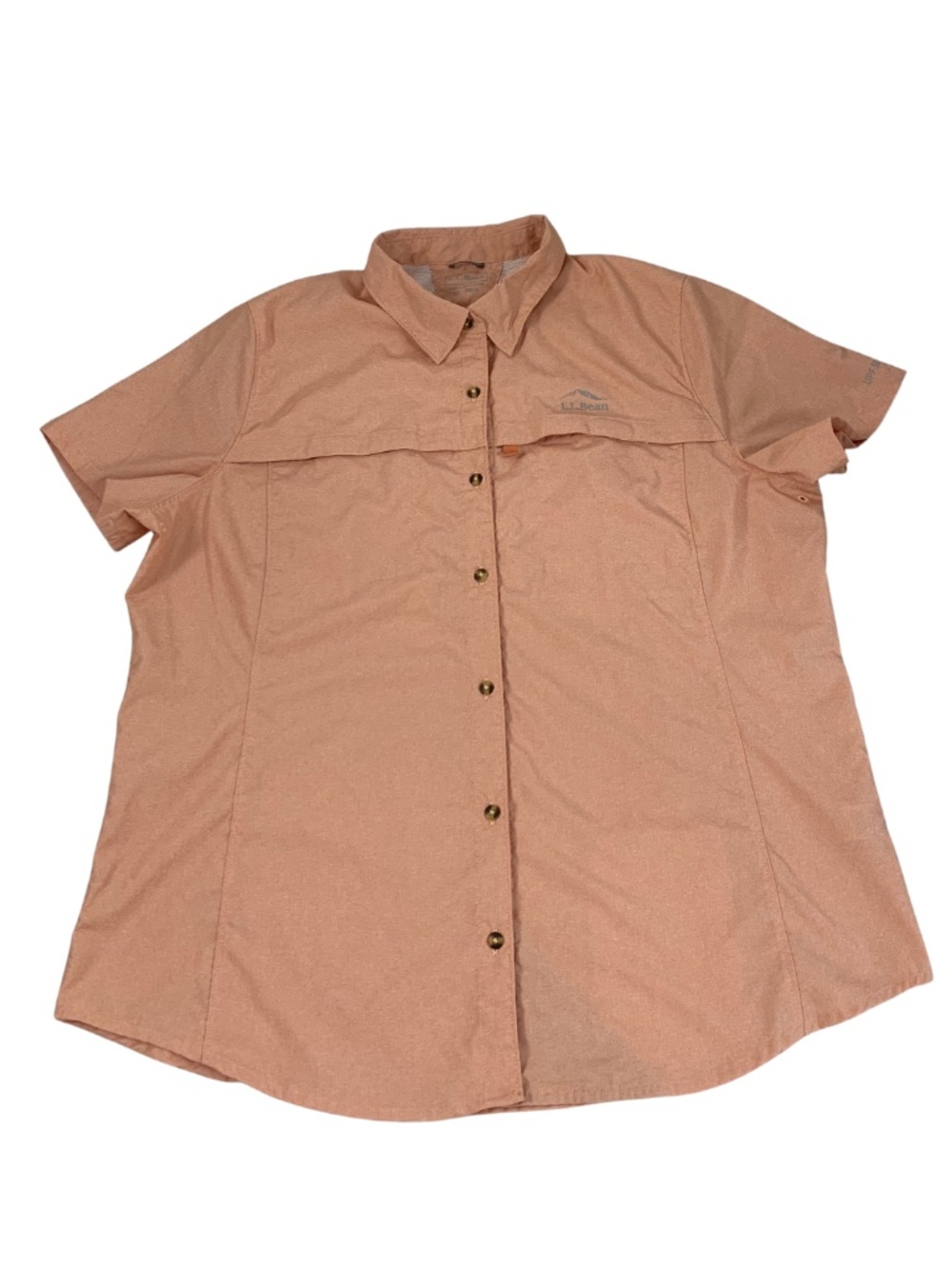 LL Bean Tropicwear Short Sleeve Shirt Women XL Reg Vented Outdoor Fishing